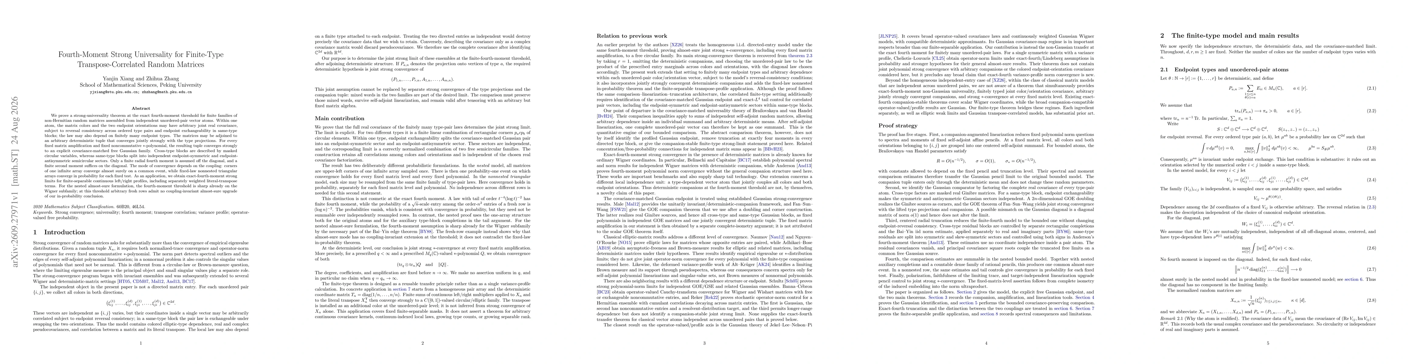 Thumbnail for Fourth-Moment Strong Universality for Finite-Type Transpose-Correlated Random Matrices