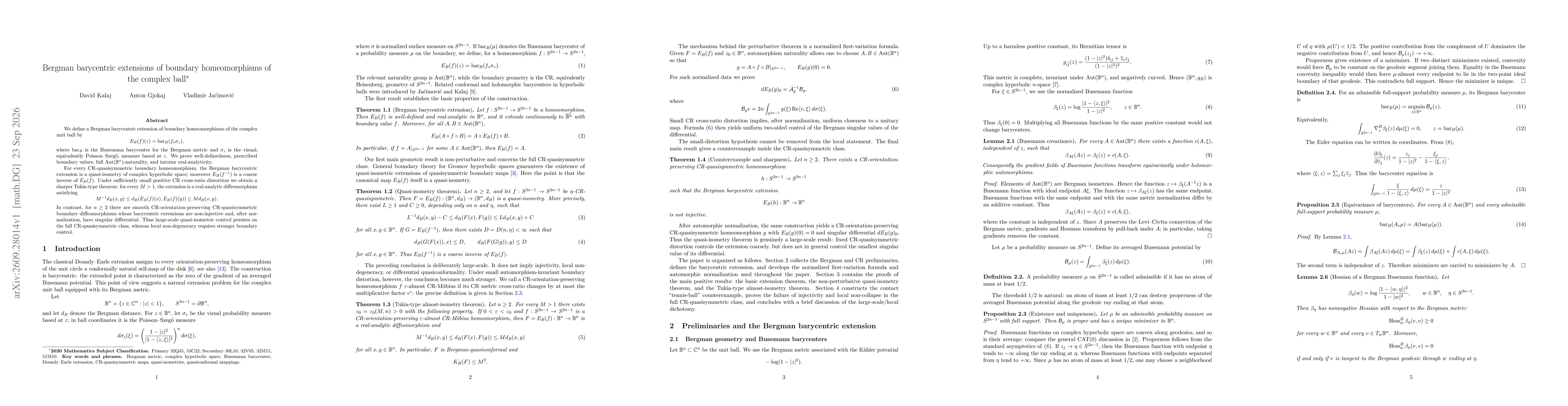 Thumbnail for Bergman barycentric extensions of boundary homeomorphisms of the complex ball