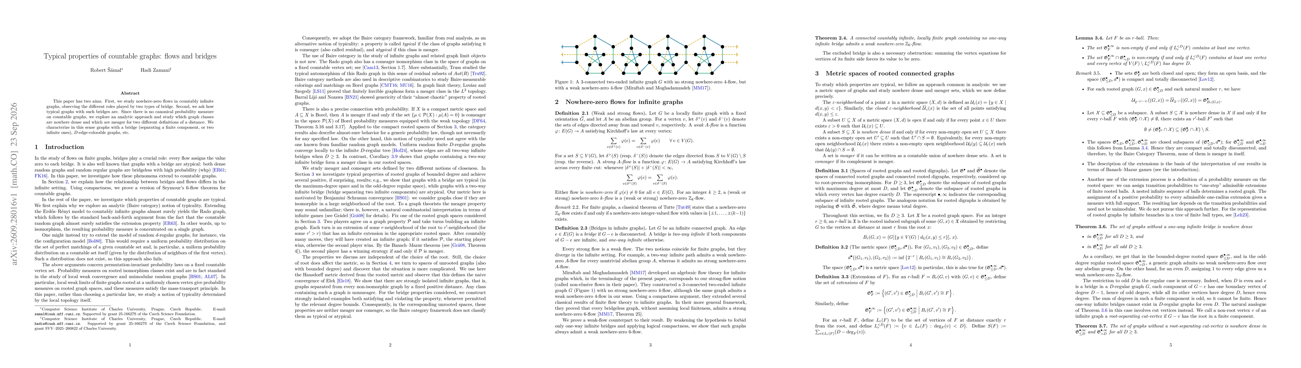 Thumbnail for Typical properties of countable graphs: flows and bridges