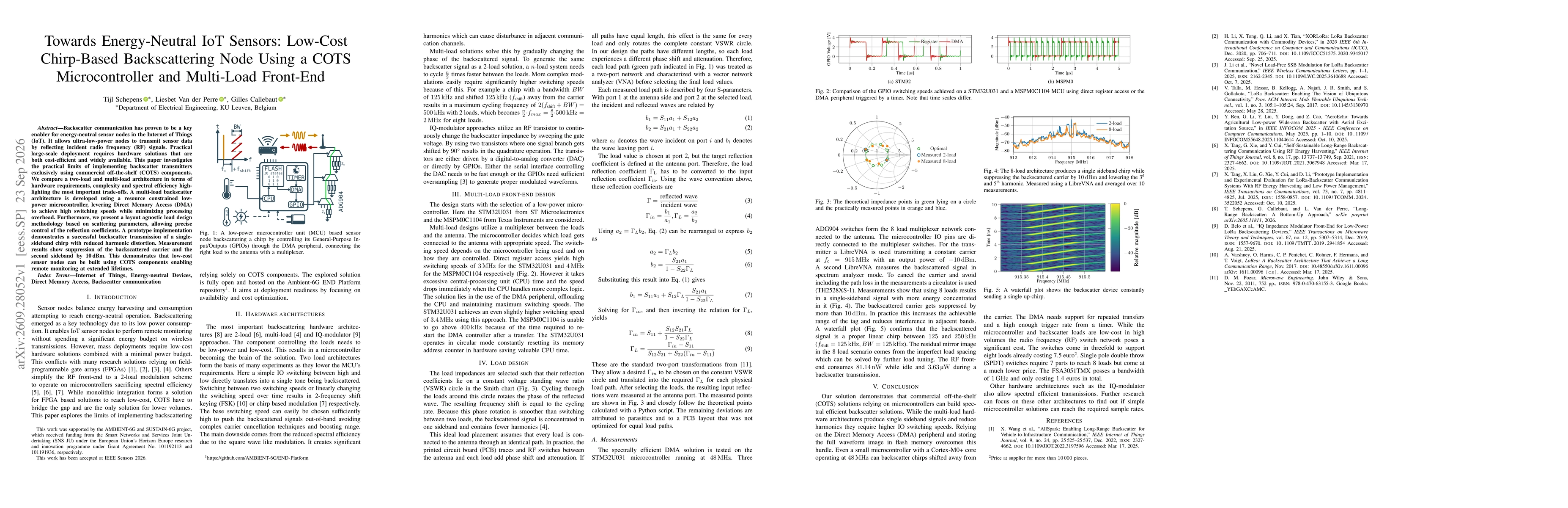 Thumbnail for Towards Energy-Neutral IoT Sensors: Low-Cost Chirp-Based Backscattering Node Using a COTS Microcontroller and Multi-Load Front-End