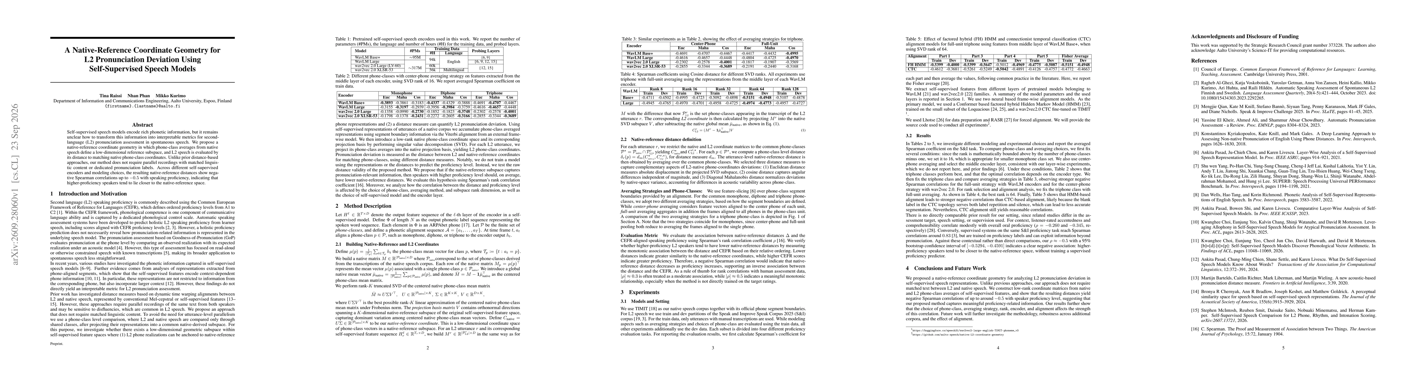 Thumbnail for A Native-Reference Coordinate Geometry for L2 Pronunciation Deviation Using Self-Supervised Speech Models