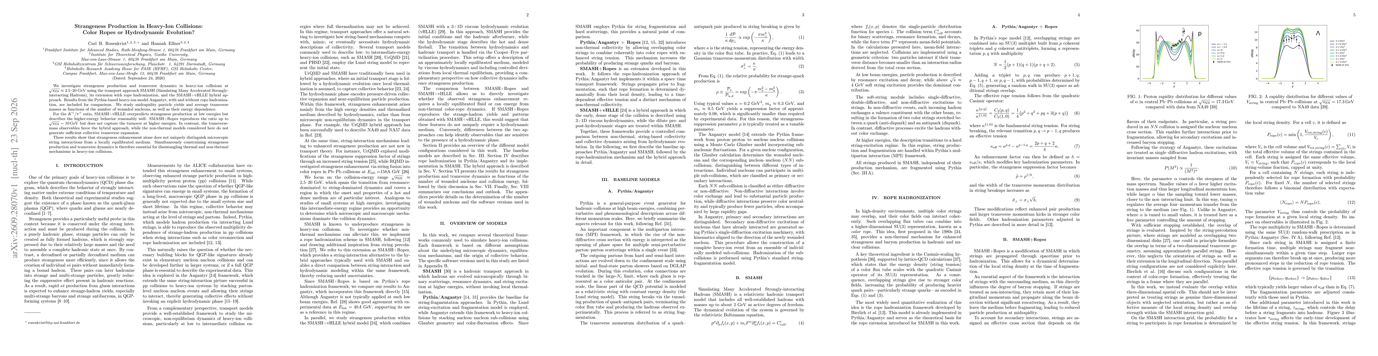 Thumbnail for Strangeness Production in Heavy-Ion Collisions: Color Ropes or Hydrodynamic Evolution?