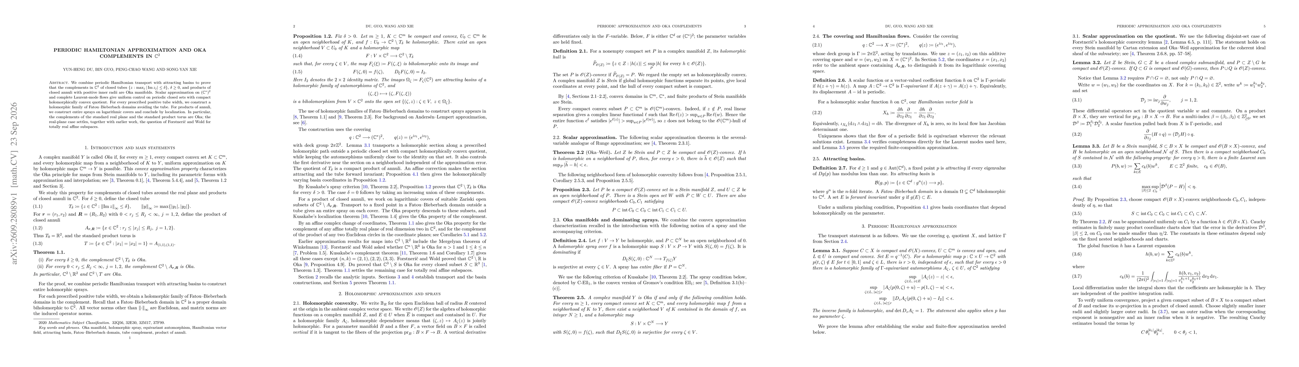 Thumbnail for Periodic Hamiltonian approximation and Oka complements in \mathbb{C^2}
