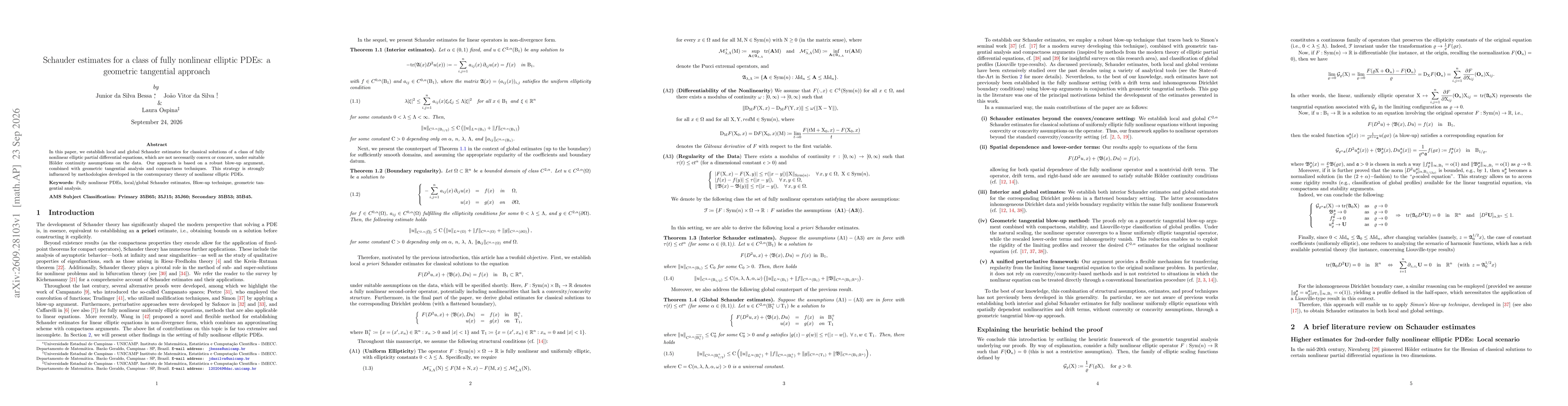 Thumbnail for Schauder estimates for a class of fully nonlinear elliptic PDEs: a geometric tangential approach