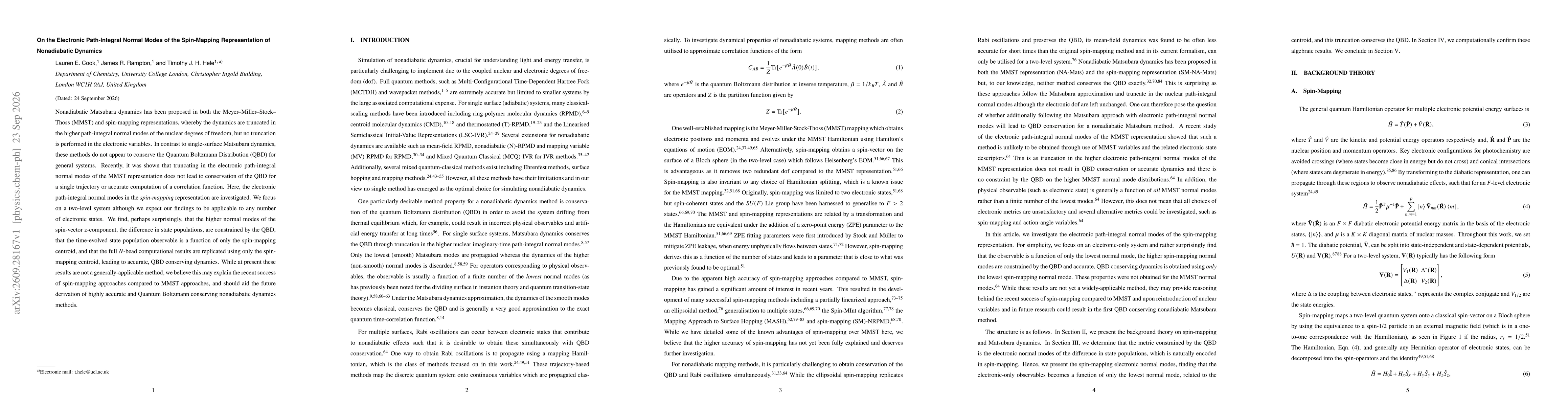 Thumbnail for On the Electronic Path-Integral Normal Modes of the Spin-Mapping Representation of Nonadiabatic Dynamics