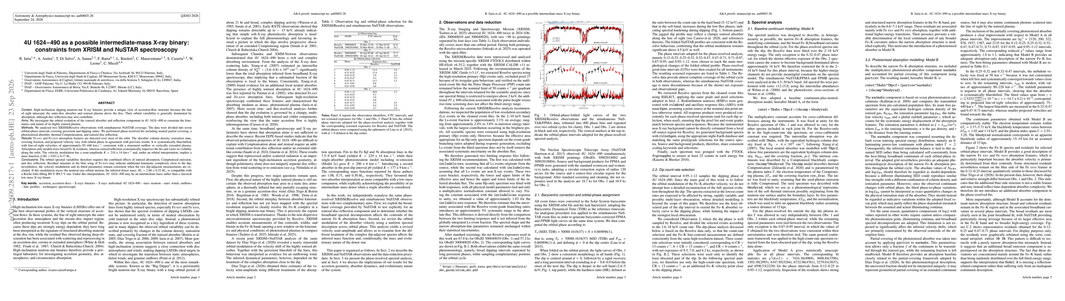 Thumbnail for 4U 1624-490 as a possible intermediate-mass X-ray binary: constraints from XRISM and NuSTAR spectroscopy