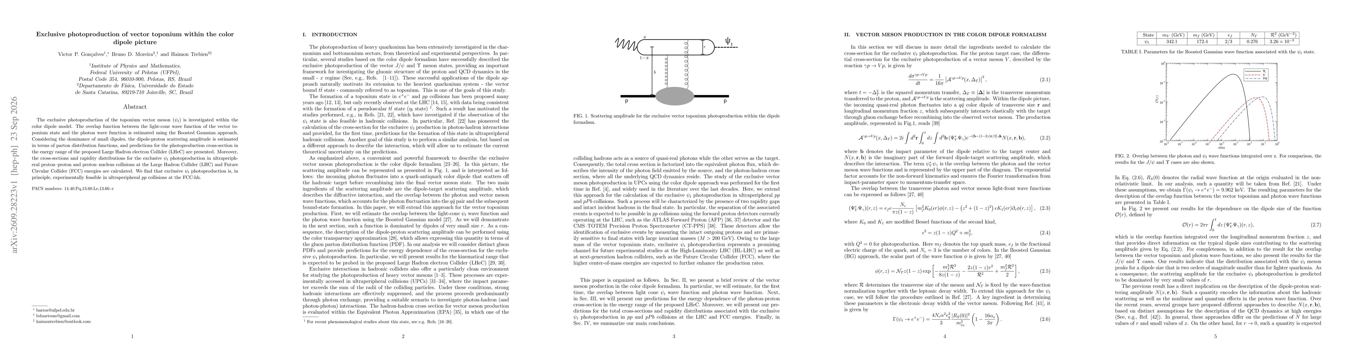 Thumbnail for Exclusive photoproduction of vector toponium within the color dipole picture
