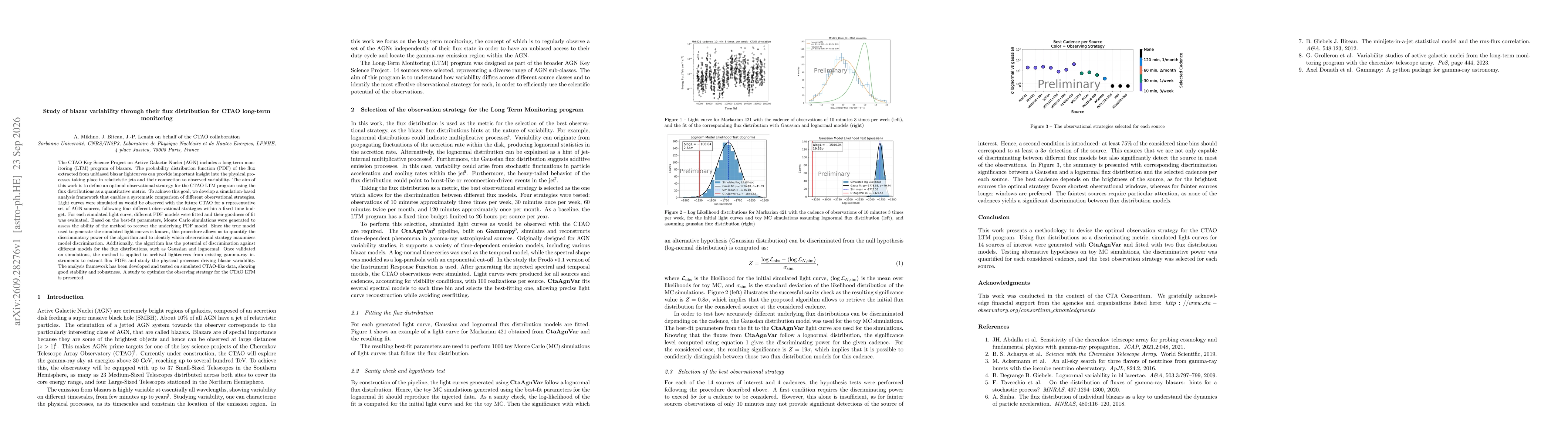 Thumbnail for Study of blazar variability through their flux distribution for CTAO long-term monitoring