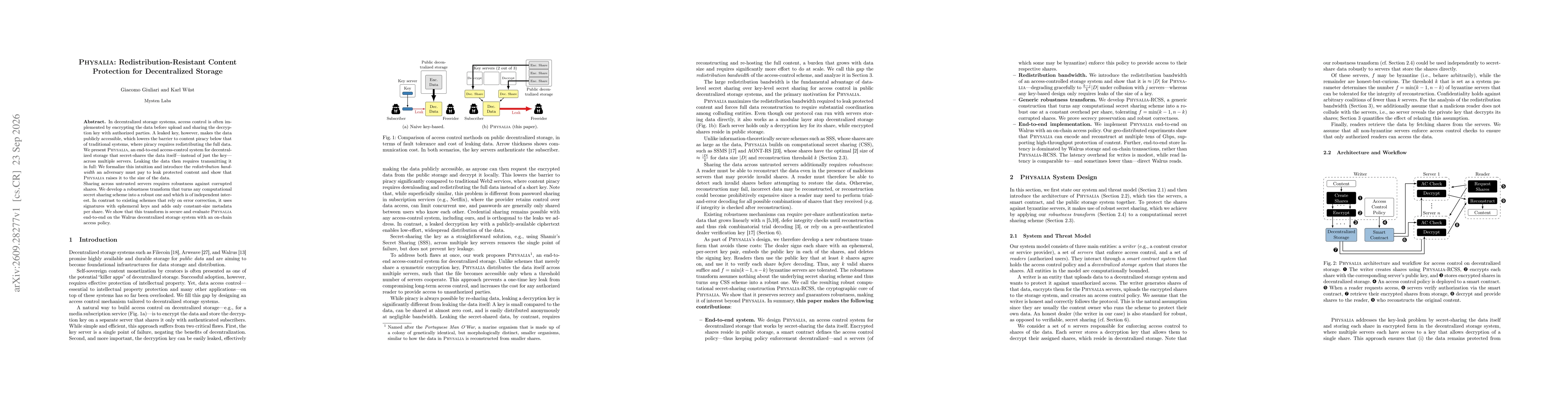 Thumbnail for Physalia: Redistribution-Resistant Content Protection for Decentralized Storage