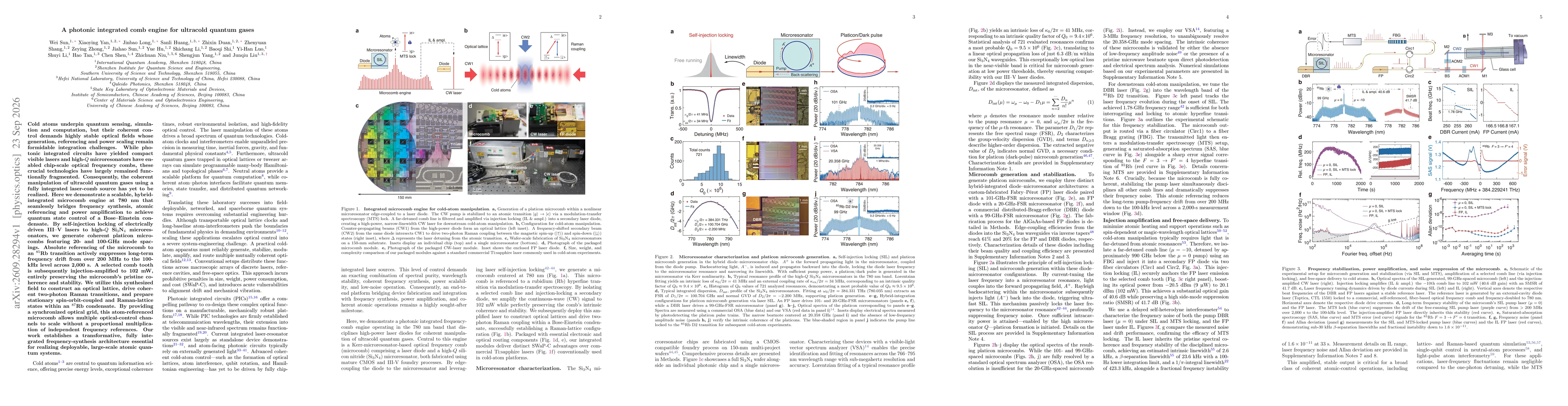 Thumbnail for A photonic integrated comb engine for ultracold quantum gases