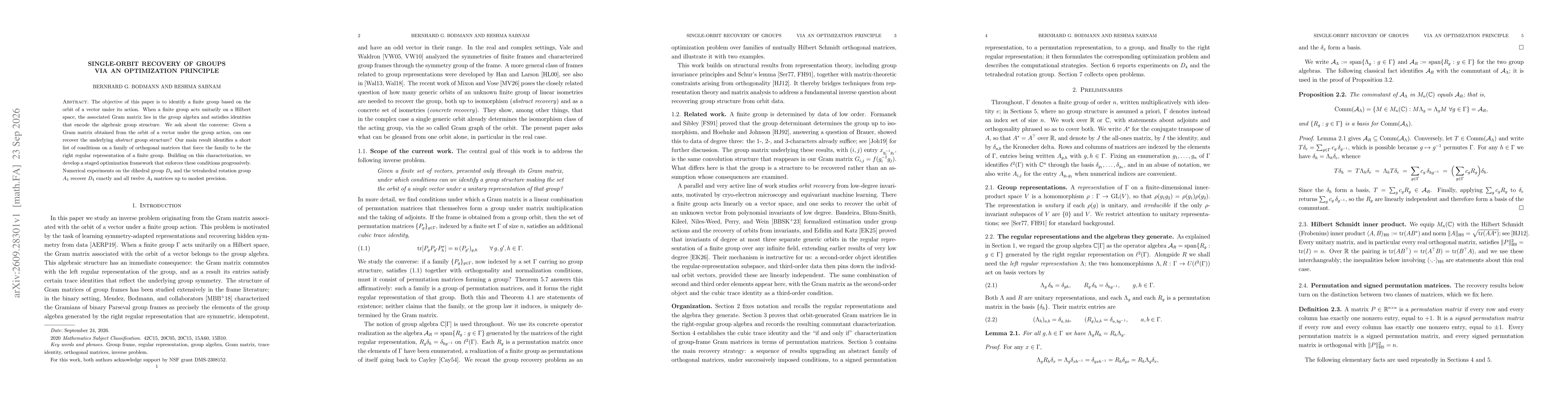 Thumbnail for Single-Orbit Recovery of Groups via an Optimization Principle