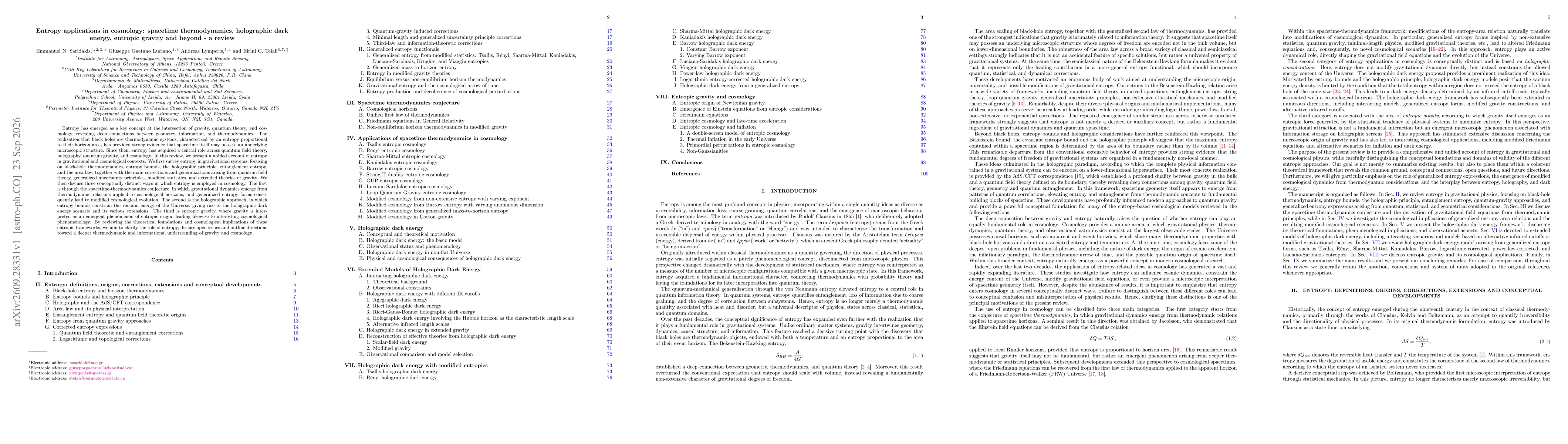 Thumbnail for Entropy applications in cosmology: spacetime thermodynamics, holographic dark energy, entropic gravity and beyond - a review