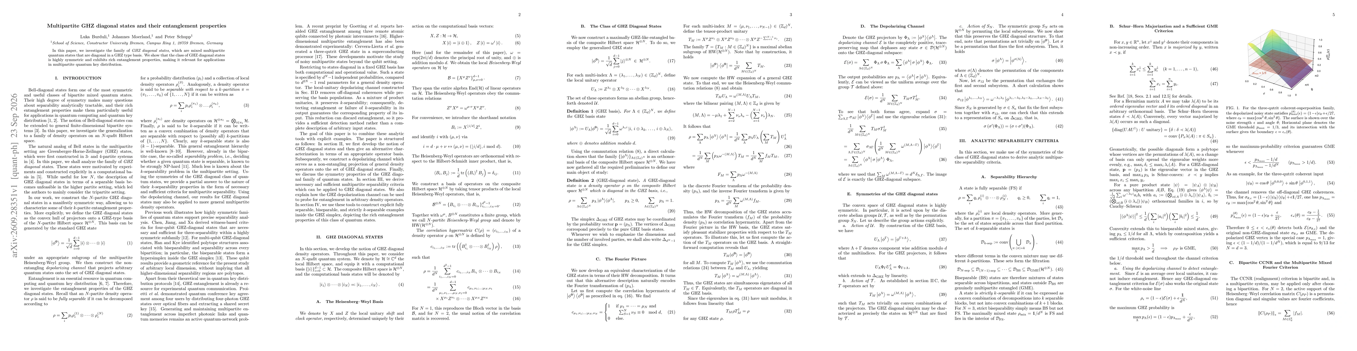 Thumbnail for Multipartite GHZ diagonal states and their entanglement properties