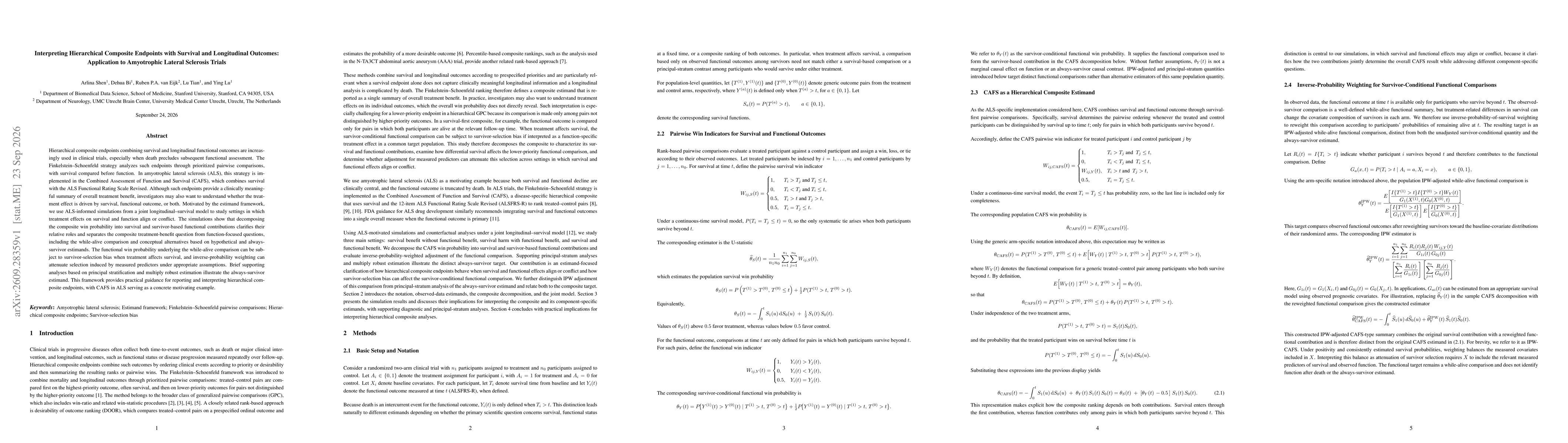 Thumbnail for Interpreting Hierarchical Composite Endpoints with Survival and Longitudinal Outcomes: Application to Amyotrophic Lateral Sclerosis Trials