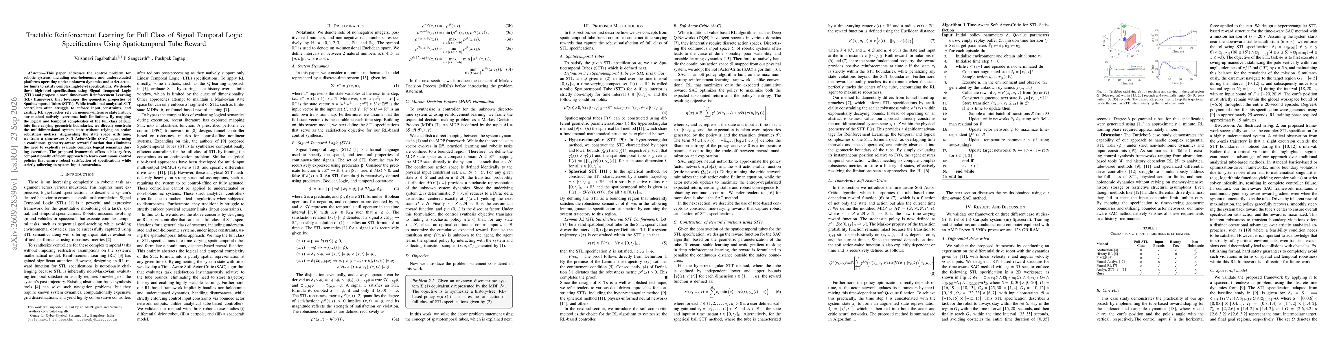 Thumbnail for Tractable Reinforcement Learning for Full Class of Signal Temporal Logic Specifications Using Spatiotemporal Tube Reward