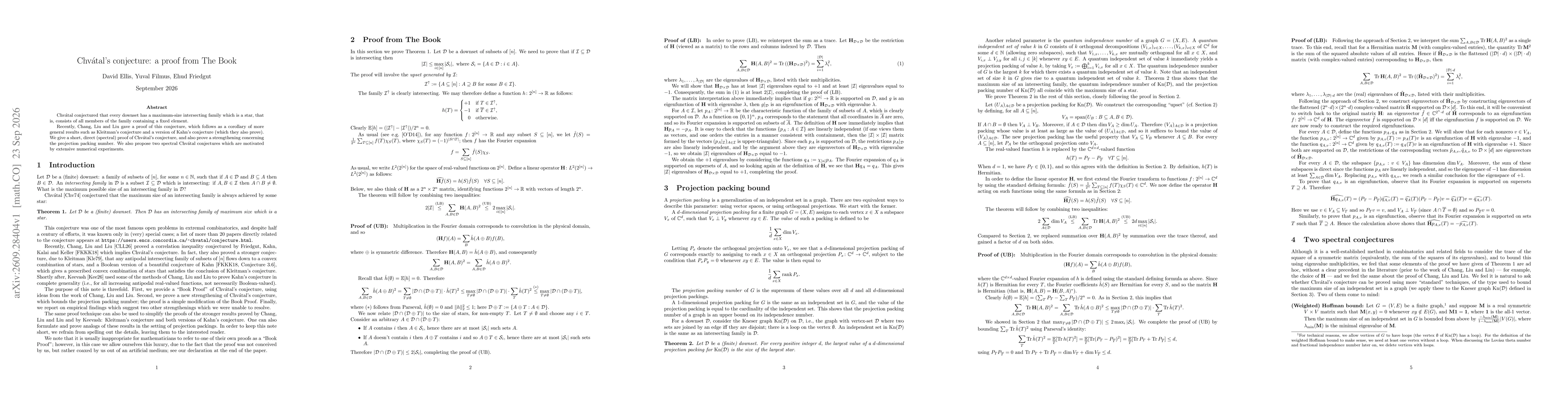 Thumbnail for Chvátal's conjecture: a proof from The Book