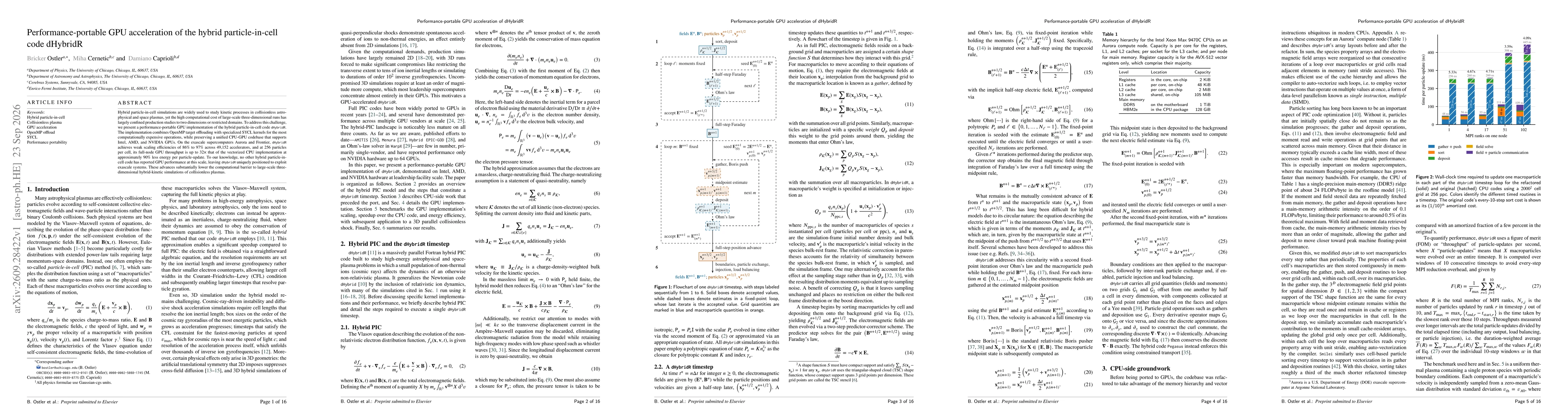 Thumbnail for Performance-portable GPU acceleration of the hybrid particle-in-cell code dHybridR