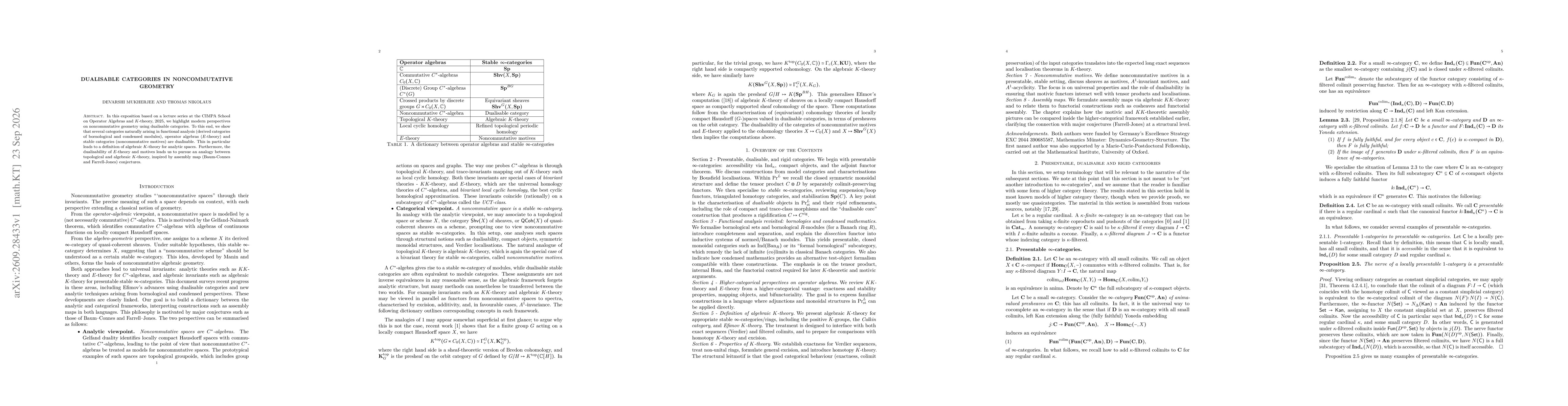 Thumbnail for Dualisable categories in noncommutative geometry