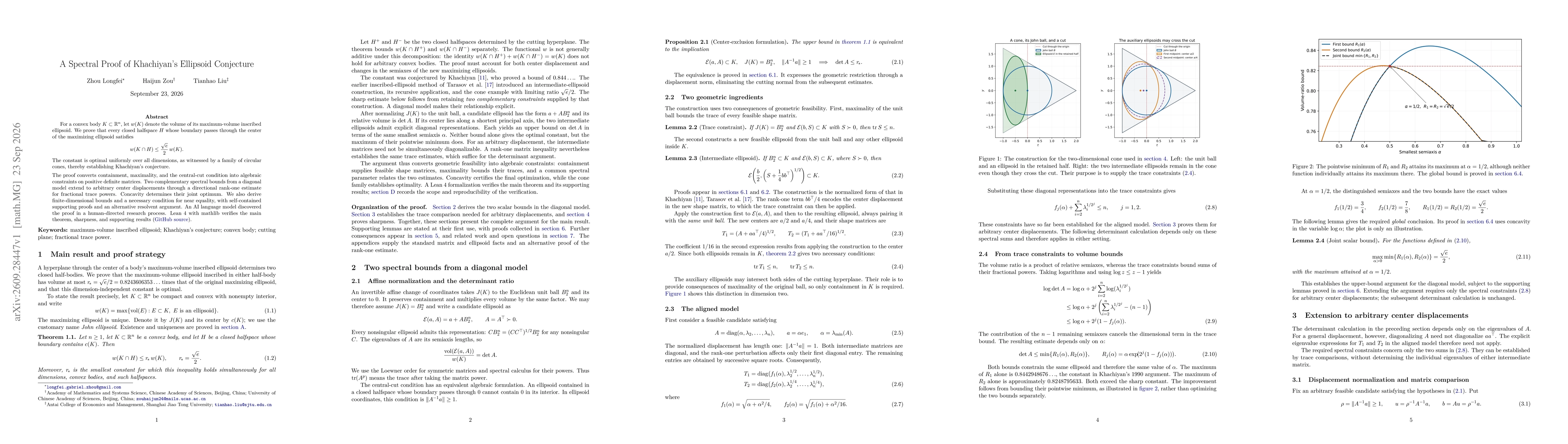 Thumbnail for A Spectral Proof of Khachiyan's Ellipsoid Conjecture