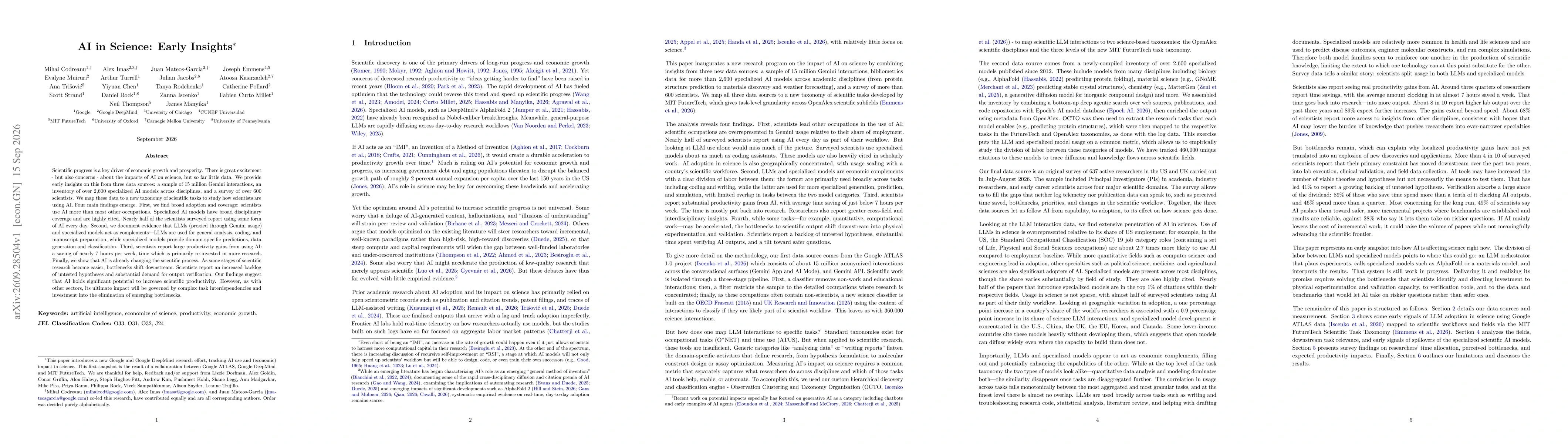 Thumbnail for AI in Science: Early Insights