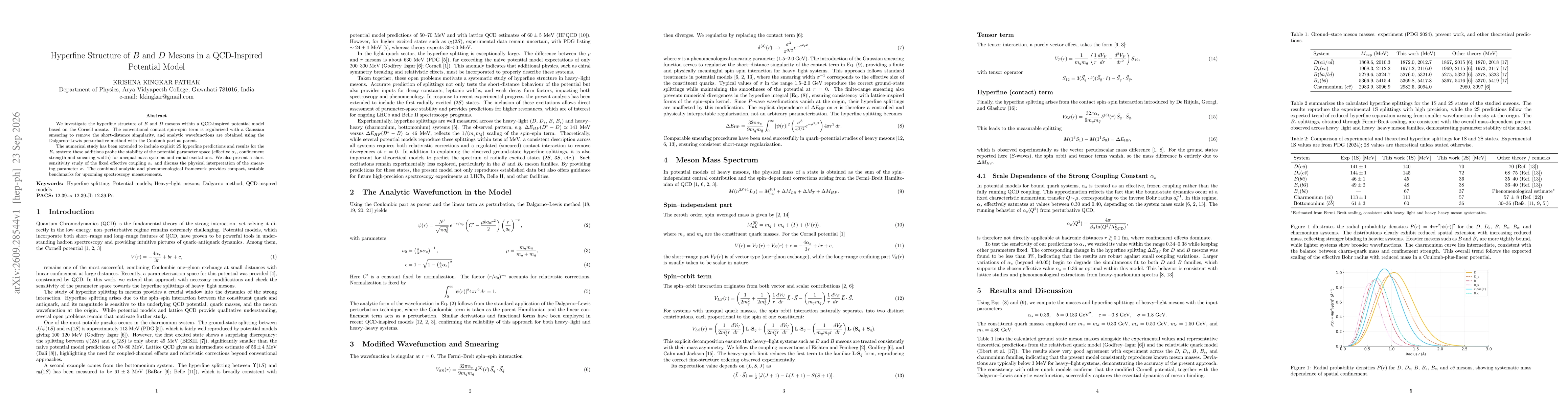 Thumbnail for Hyperfine Structure of $B$ and $D$ Mesons in a QCD-Inspired Potential Model