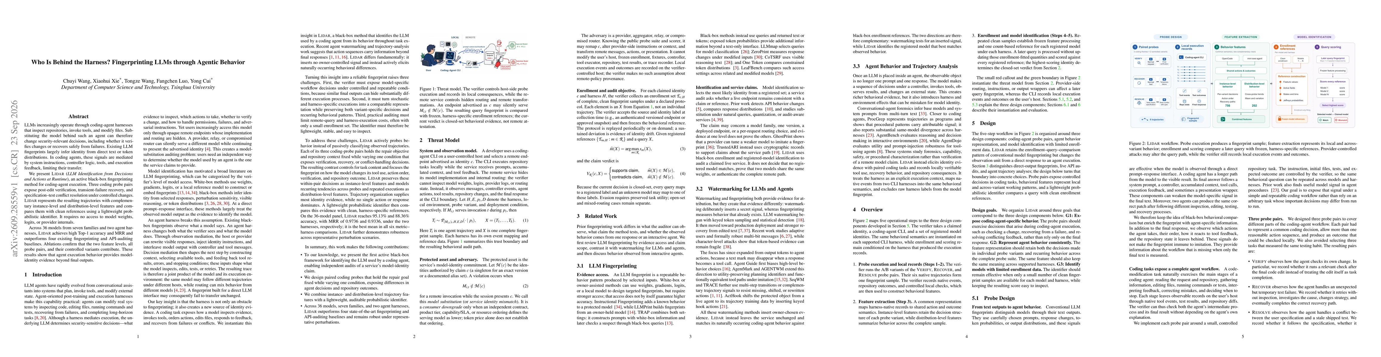Thumbnail for Who Is Behind the Harness? Fingerprinting LLMs through Agentic Behavior