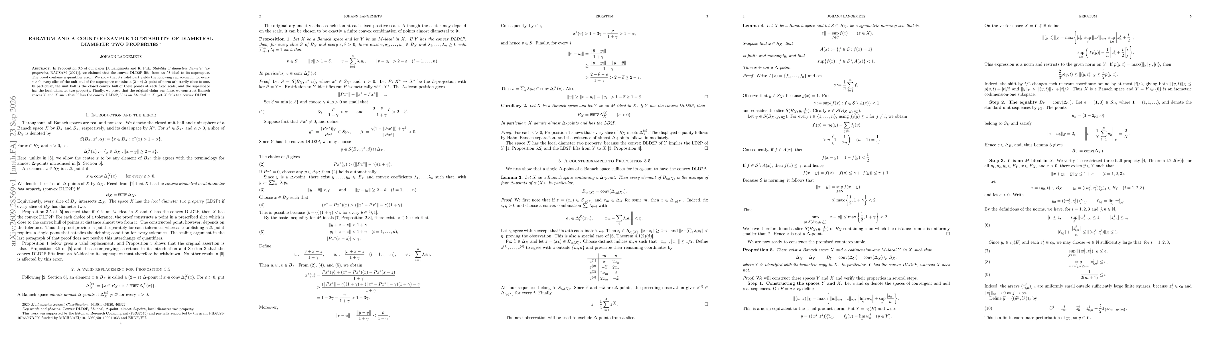 Thumbnail for Erratum and a counterexample to: Stability of diametral diameter two properties