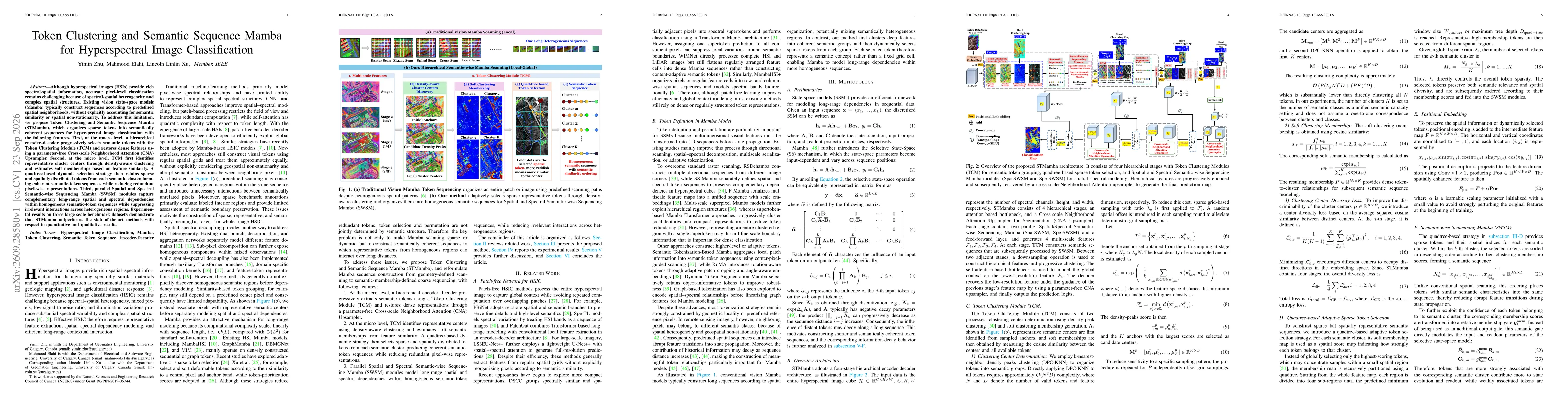 Thumbnail for Token Clustering and Semantic Sequence Mamba for Hyperspectral Image Classification