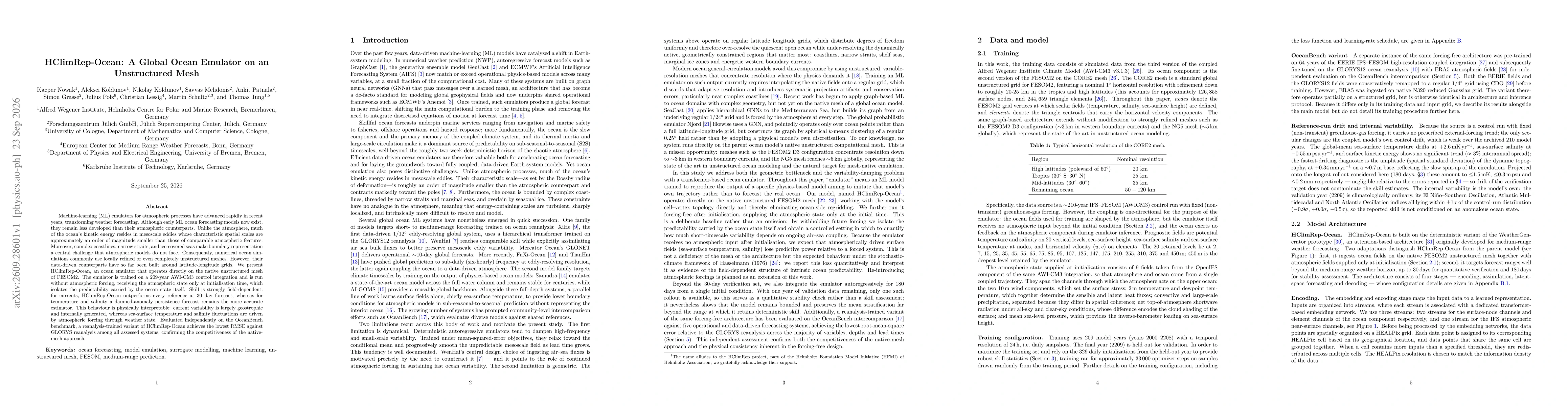 Thumbnail for HClimRep-Ocean: A Global Ocean Emulator on an Unstructured Mesh
