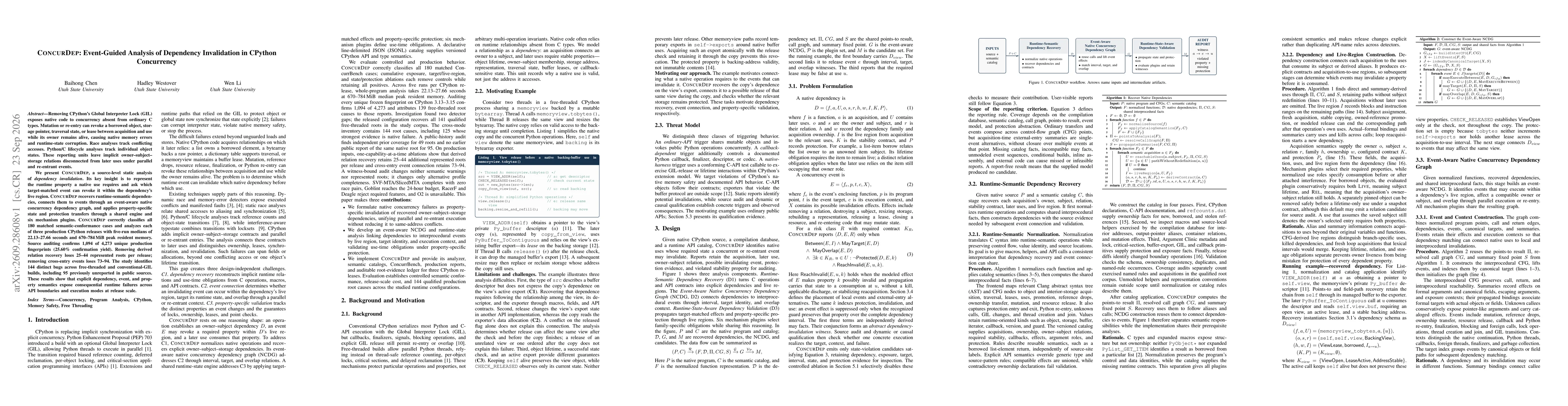Thumbnail for CONCURDEP: Event-Guided Analysis of Dependency Invalidation in CPython Concurrency