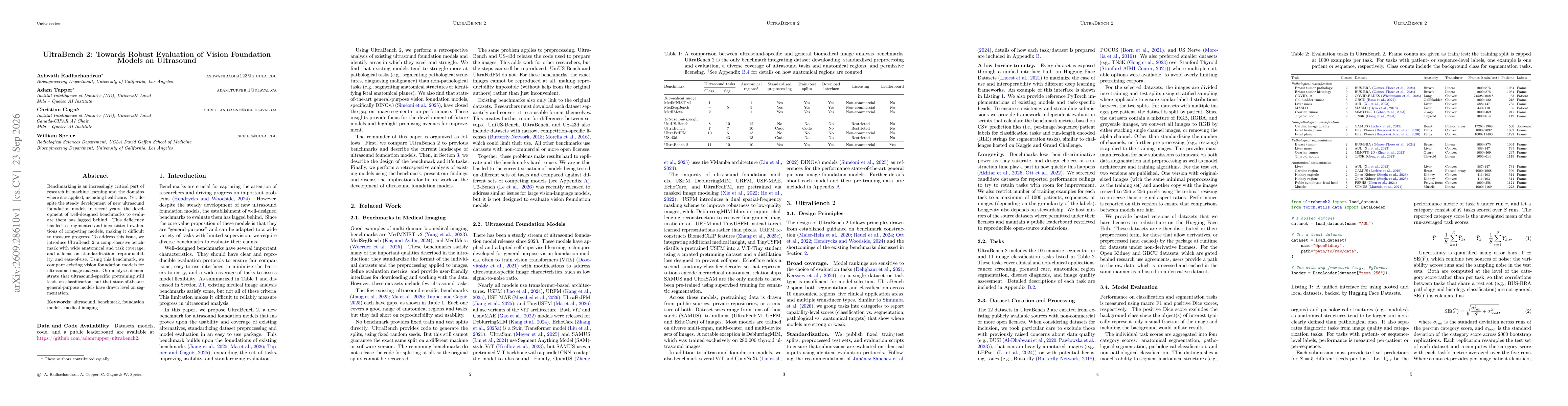 Thumbnail for UltraBench 2: Towards Robust Evaluation of Vision Foundation Models on Ultrasound