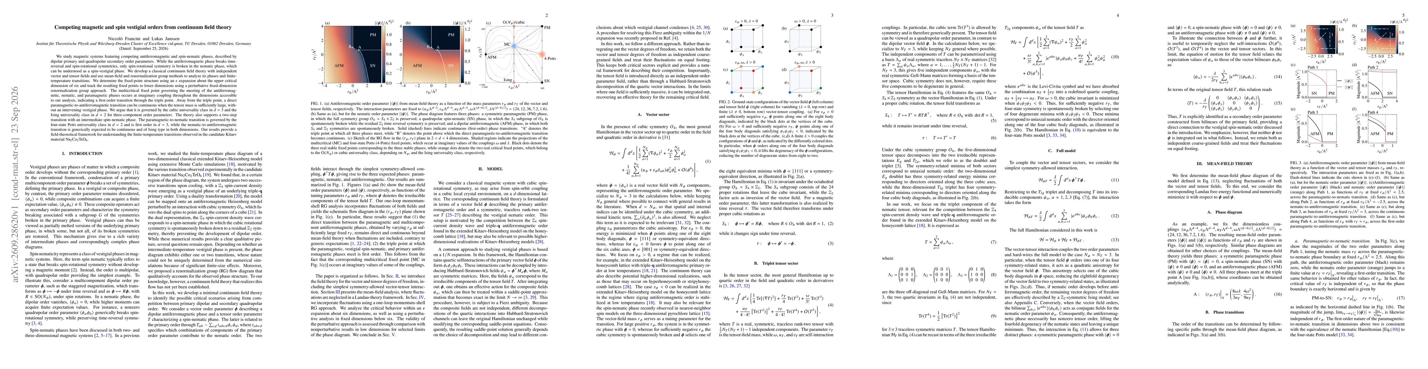 Thumbnail for Competing magnetic and spin vestigial orders from continuum field theory