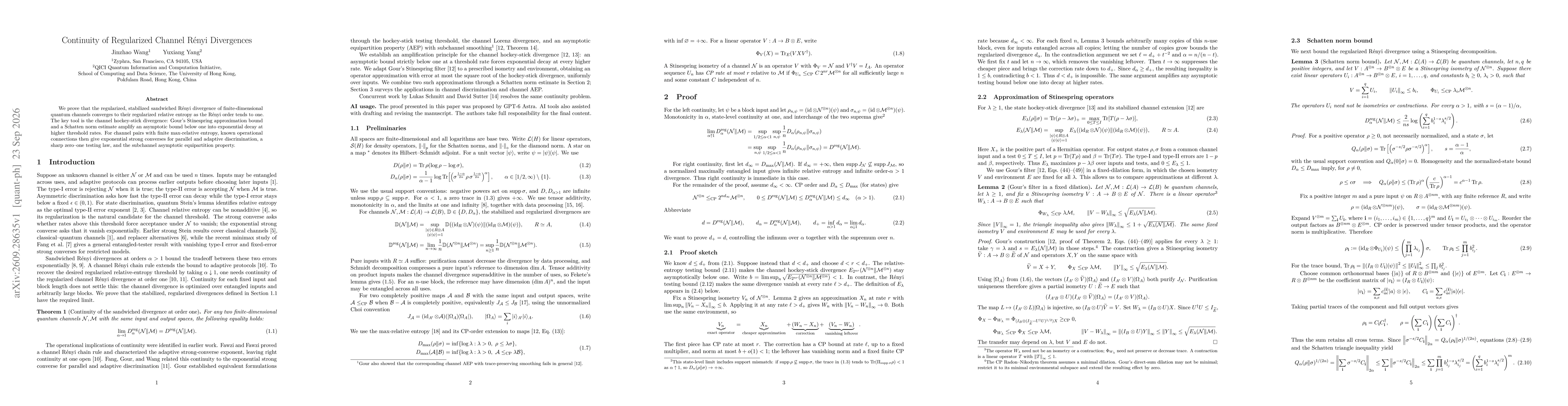 Thumbnail for Continuity of Regularized Channel Rényi Divergences