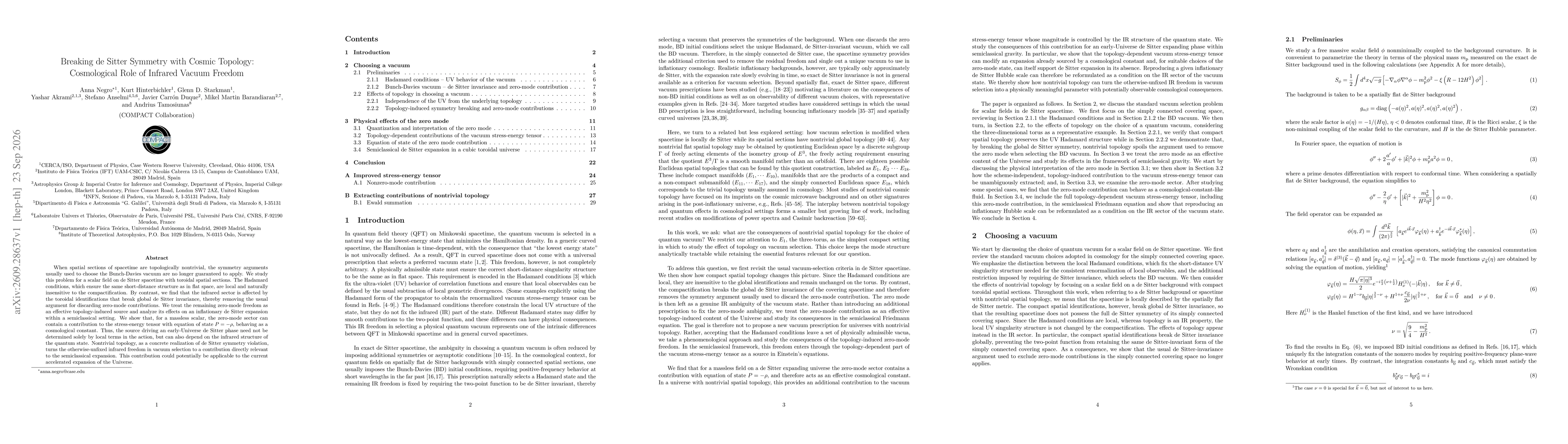 Thumbnail for Breaking de Sitter Symmetry with Cosmic Topology: Cosmological Role of Infrared Vacuum Freedom
