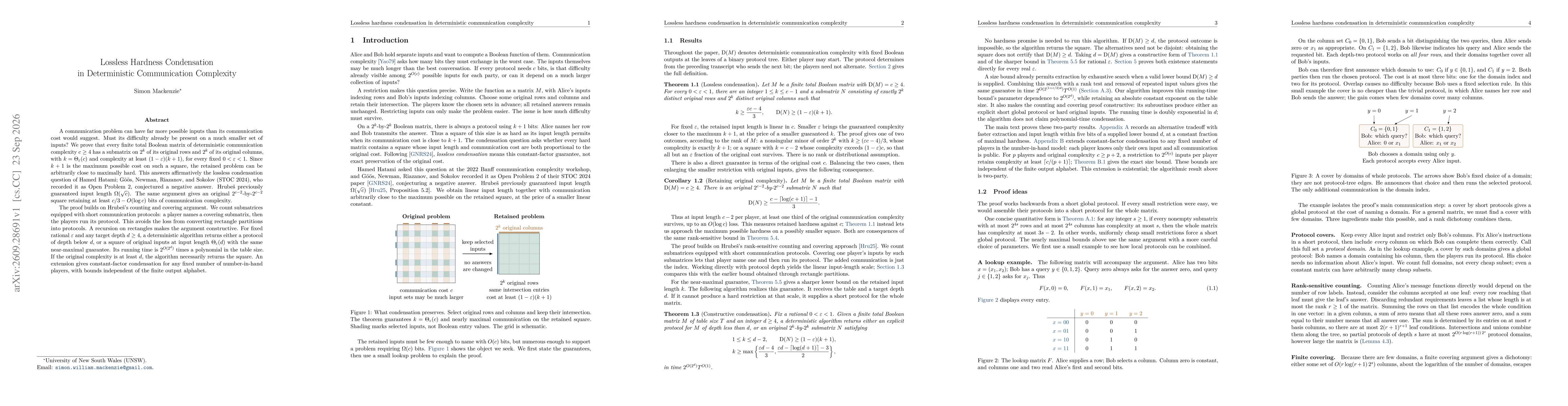 Thumbnail for Lossless Hardness Condensation in Deterministic Communication Complexity