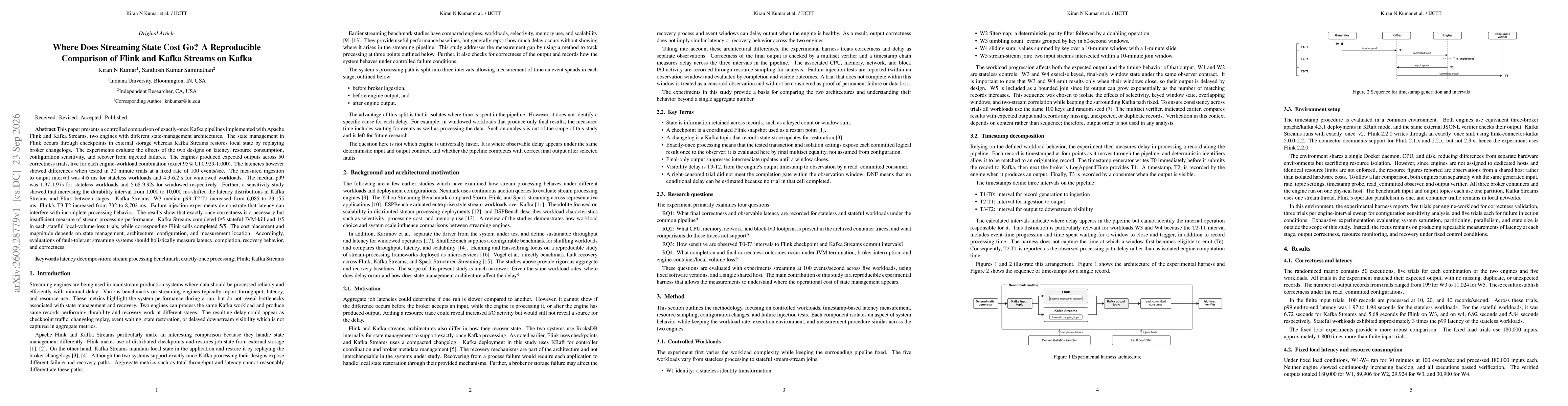 Thumbnail for Where Does Streaming State Cost Go? A Reproducible Comparison of Flink and Kafka Streams on Kafka