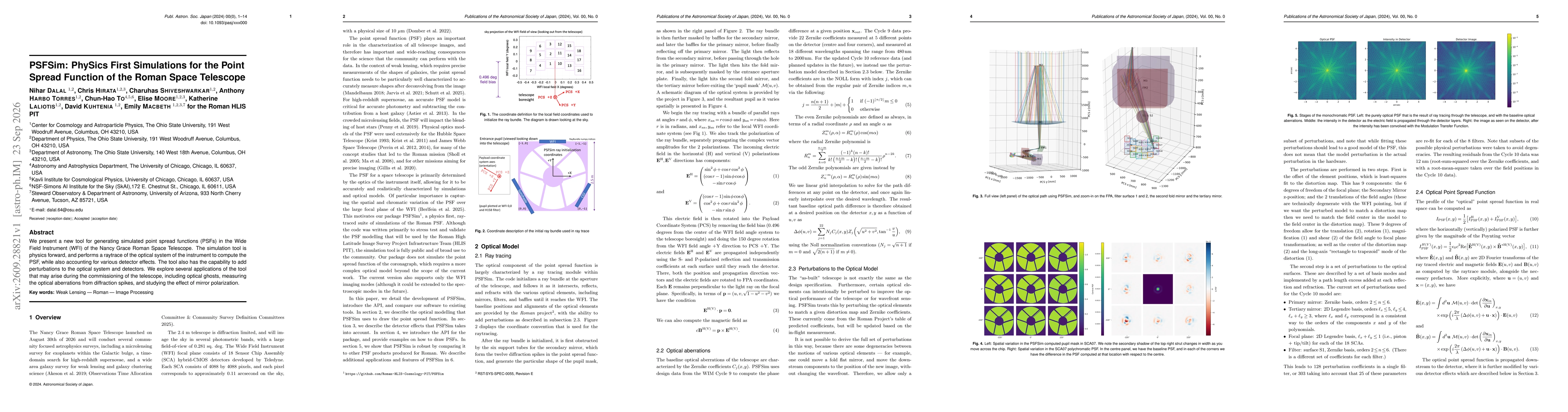 Thumbnail for PSFSim: PhySics First Simulations for the Point Spread Function of the Roman Space Telescope