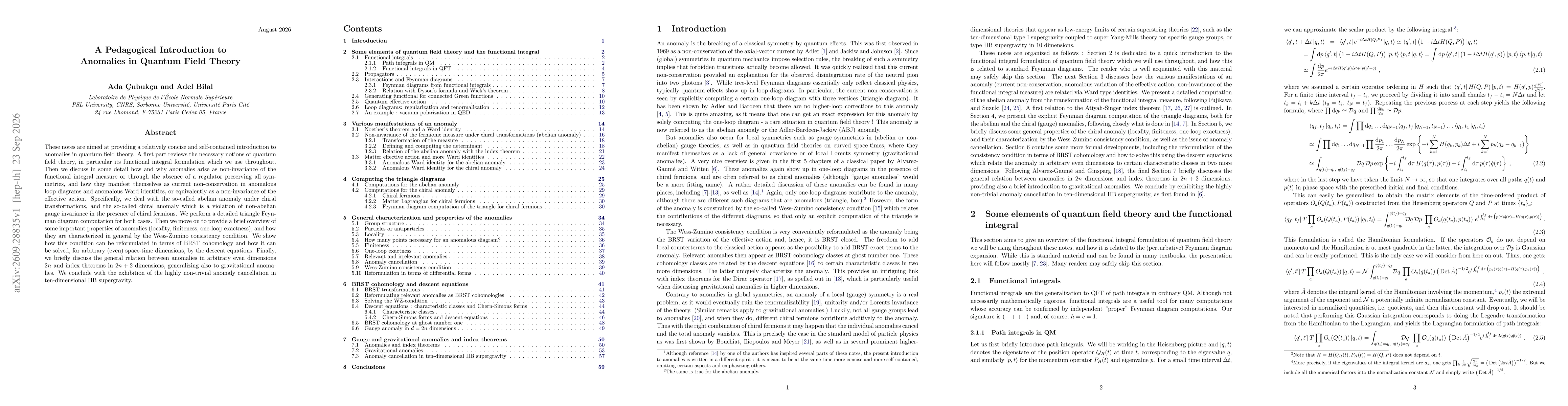 Thumbnail for A Pedagogical Introduction to Anomalies in Quantum Field Theory