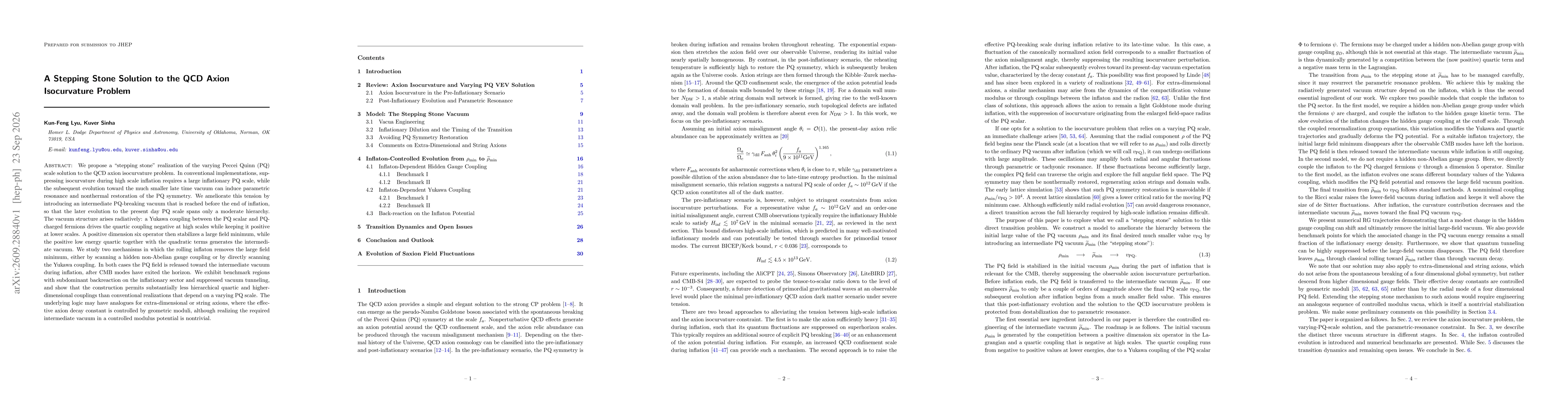 Thumbnail for A Stepping Stone Solution to the QCD Axion Isocurvature Problem
