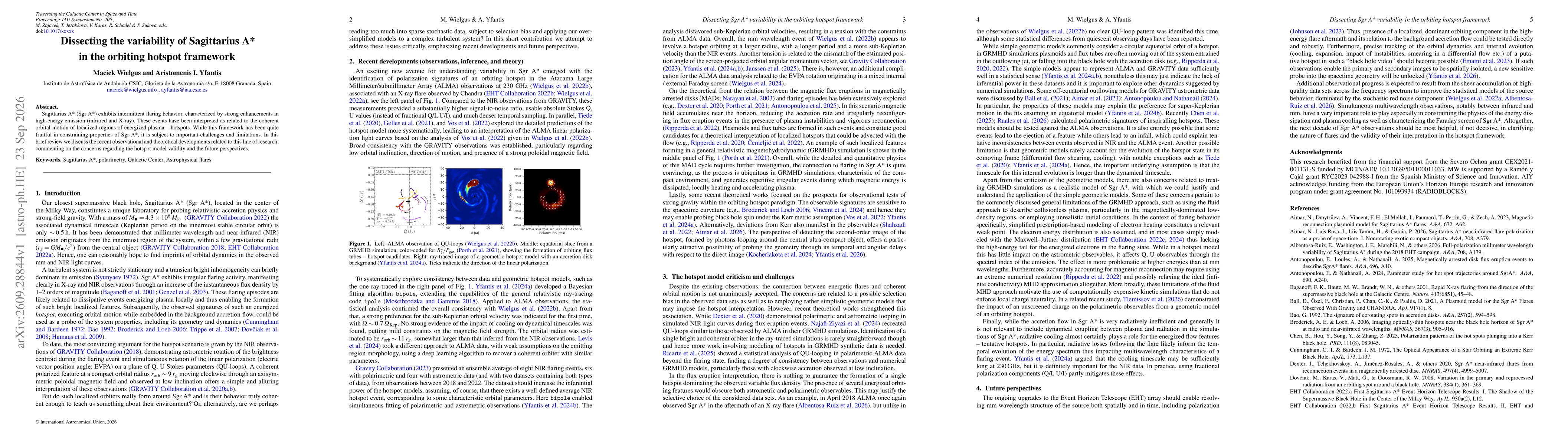 Thumbnail for Dissecting the variability of Sagittarius A* in the orbiting hotspot framework
