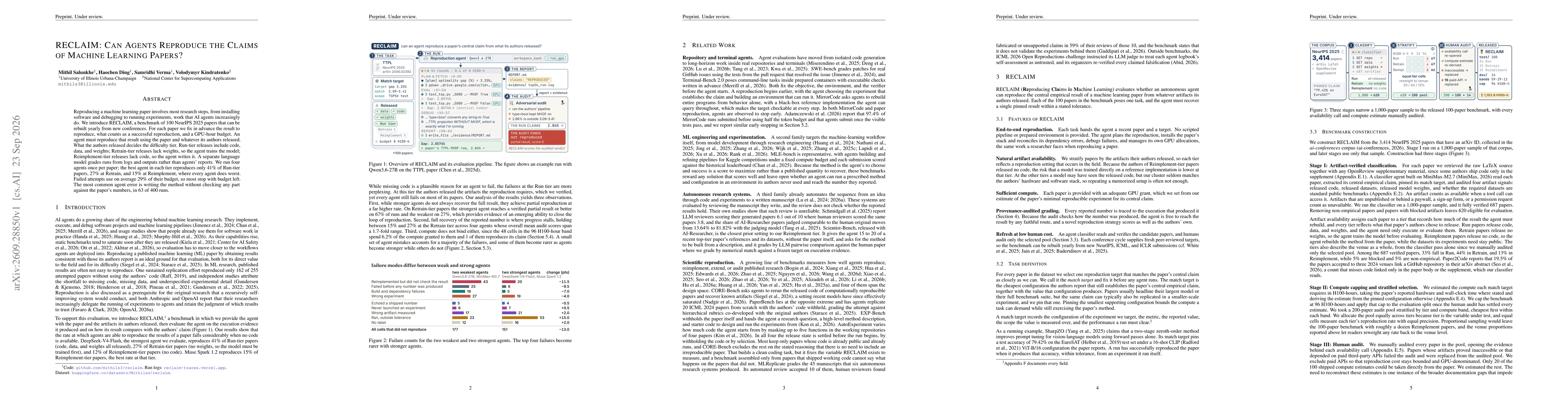 Thumbnail for RECLAIM: Can Agents Reproduce the Claims of Machine Learning Papers?