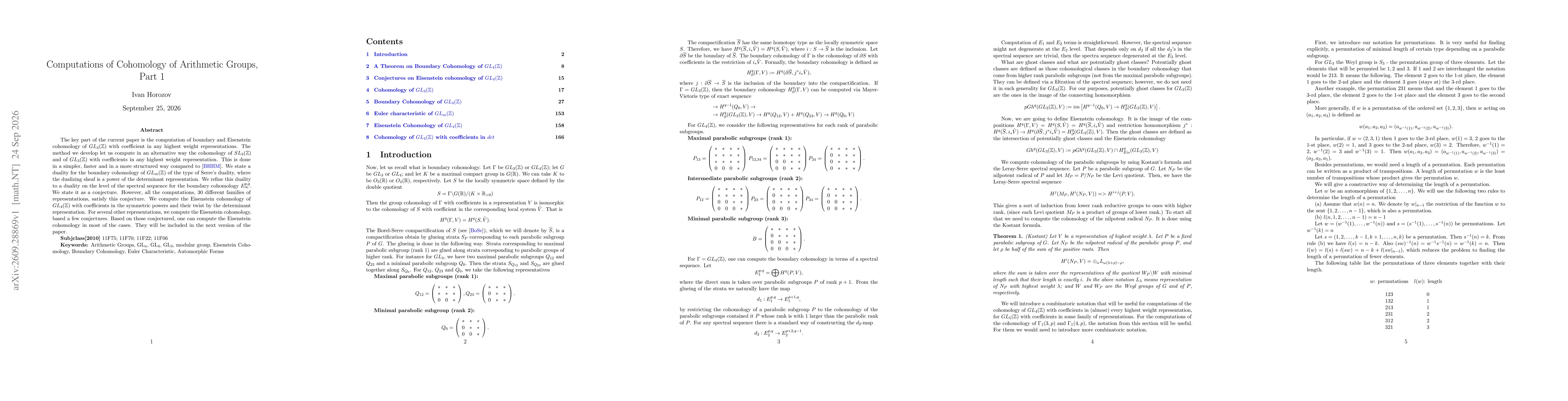 Thumbnail for Computations of Cohomology of Arithmetic Groups, Part 1