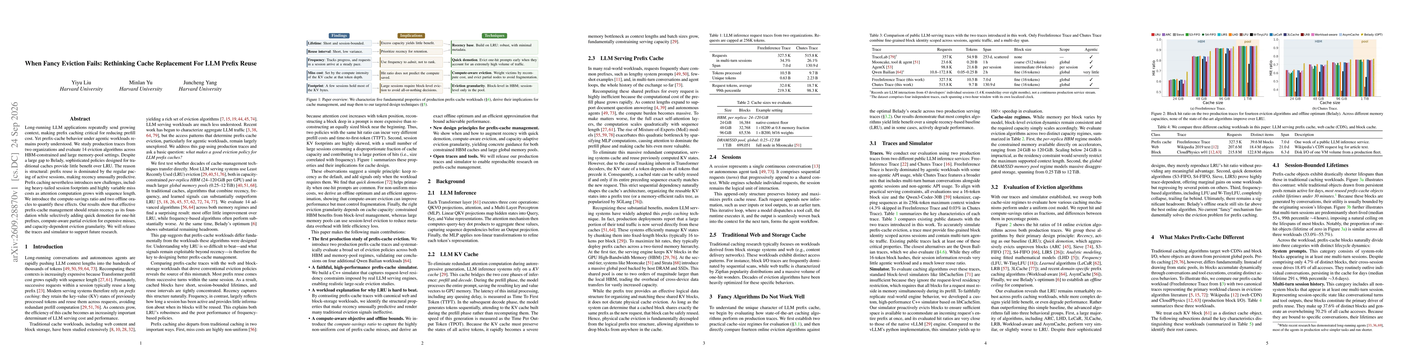 Thumbnail for When Fancy Eviction Fails: Rethinking Cache Replacement For LLM Prefix Reuse