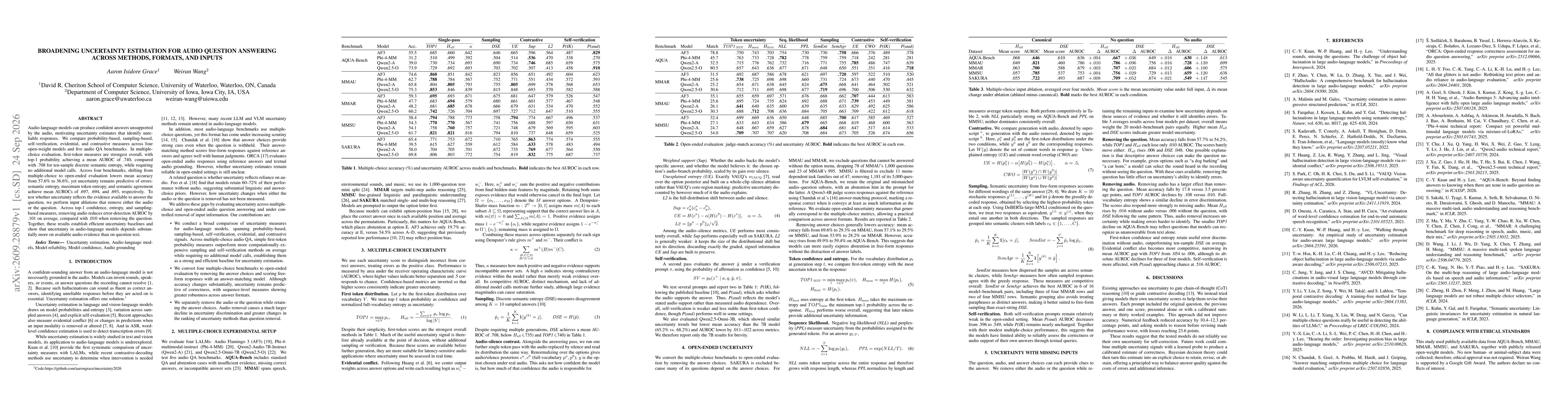 Thumbnail for Broadening Uncertainty Estimation for Audio Question Answering Across Methods, Formats, and Inputs
