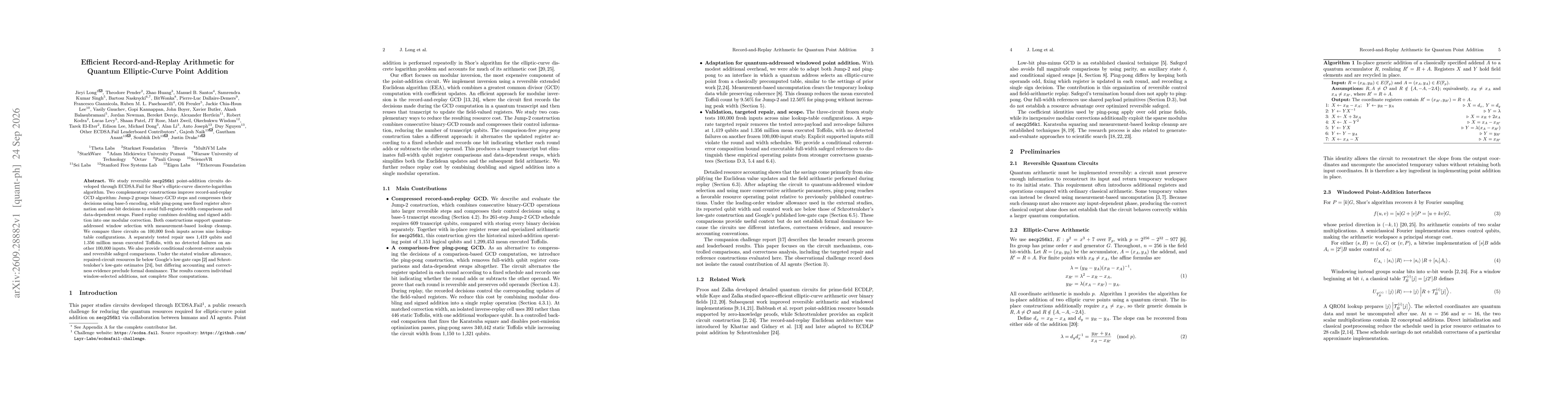 Thumbnail for Efficient Record-and-Replay Arithmetic for Quantum Elliptic-Curve Point Addition