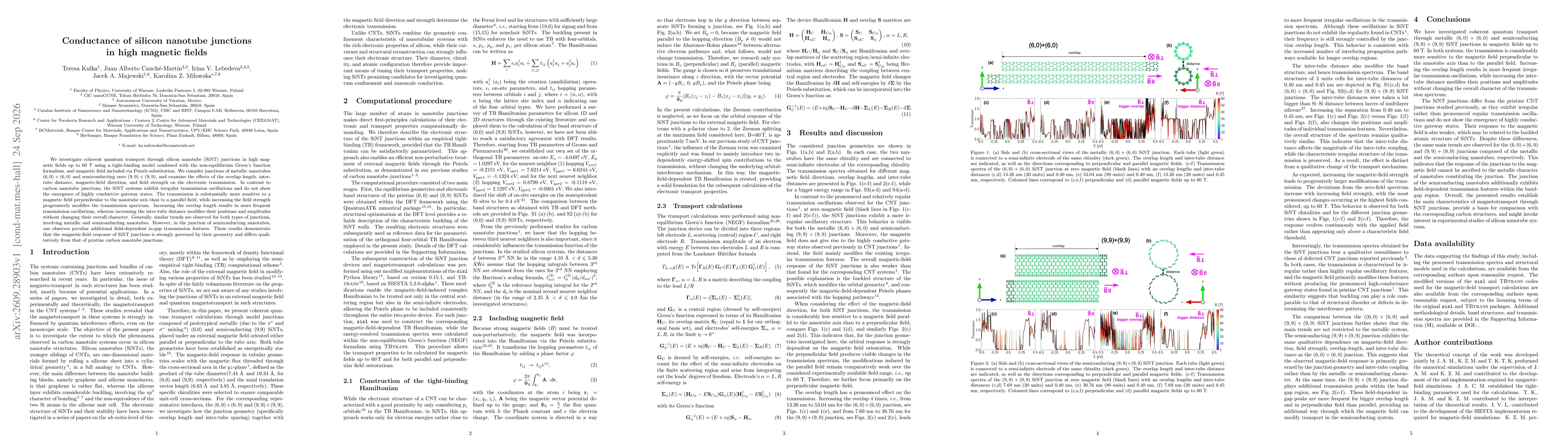 Thumbnail for Conductance of silicon nanotube junctions in high magnetic fields