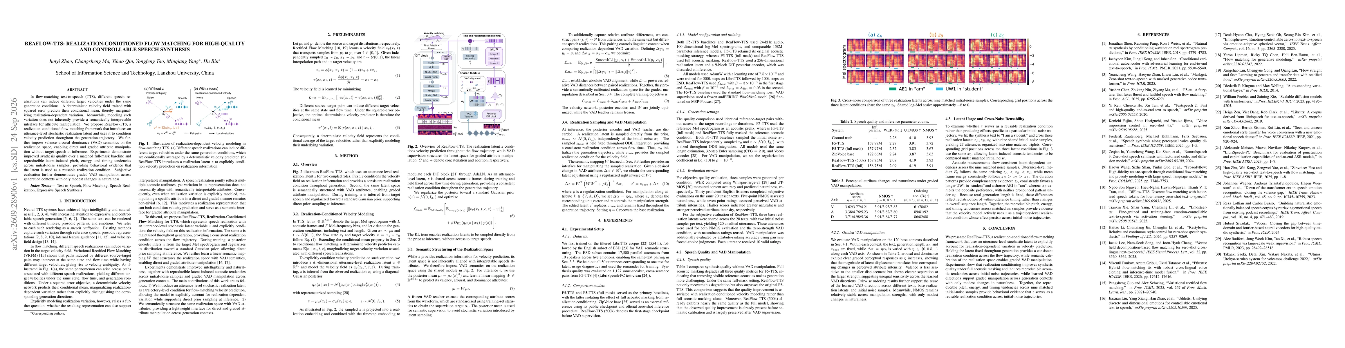 Thumbnail for ReaFlow-TTS: Realization-Conditioned Flow Matching for High-Quality and Controllable Speech Synthesis