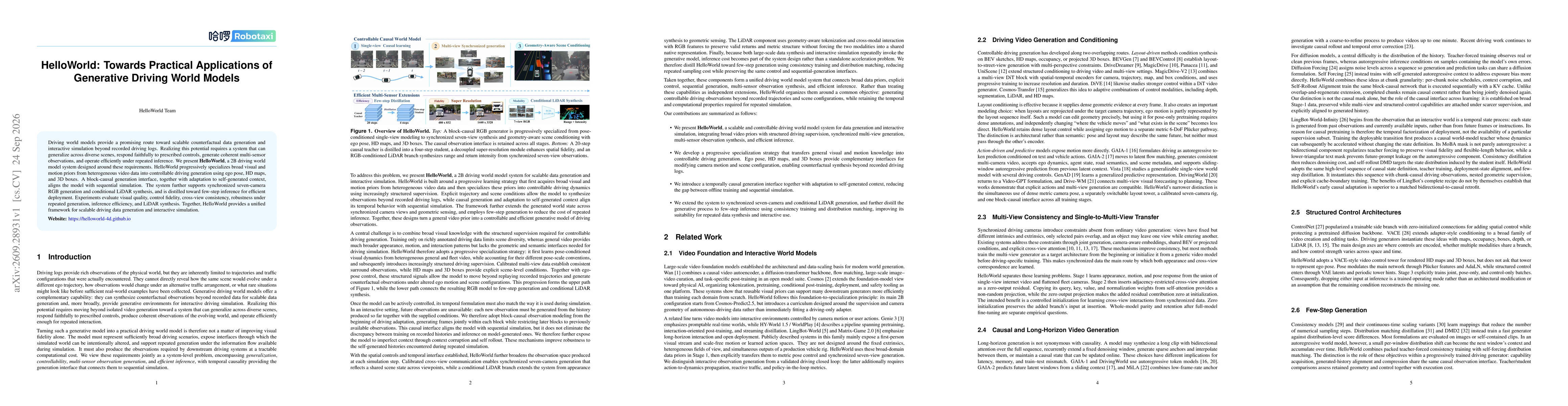 Thumbnail for HelloWorld: Towards Practical Applications of Generative Driving World Models