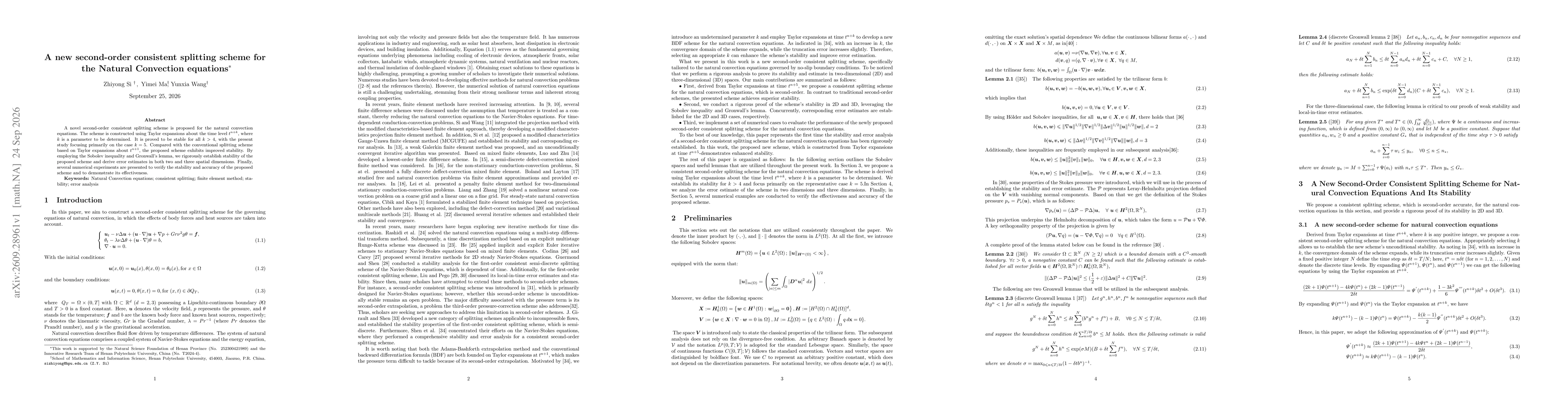 Thumbnail for A new second-order consistent splitting scheme for the Natural Convection equations
