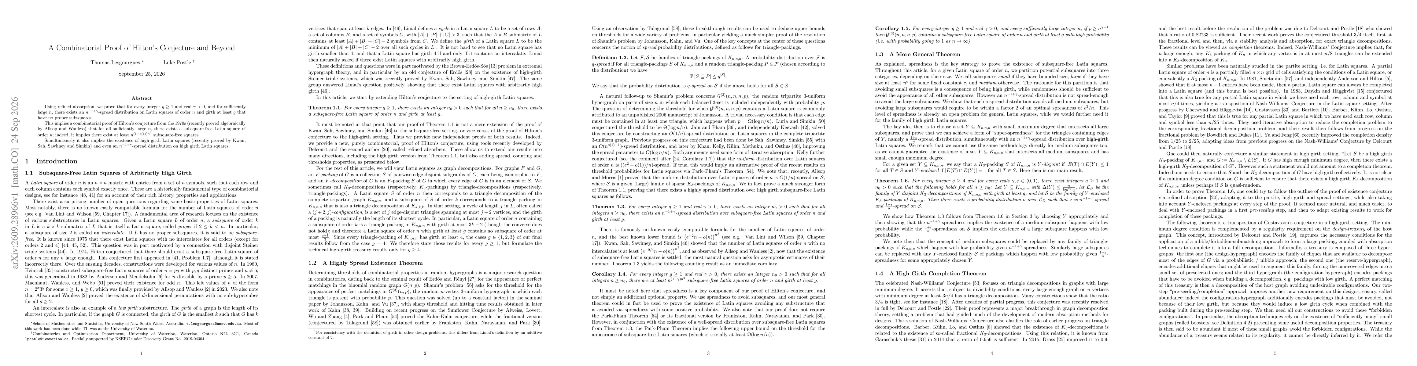 Thumbnail for A Combinatorial Proof of Hilton's Conjecture and Beyond